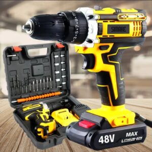 Parafusadeira Furadeira C-2 Baterias Maleta Kit Completo Led Eixo Flexível Vários Níveis Torque Simake